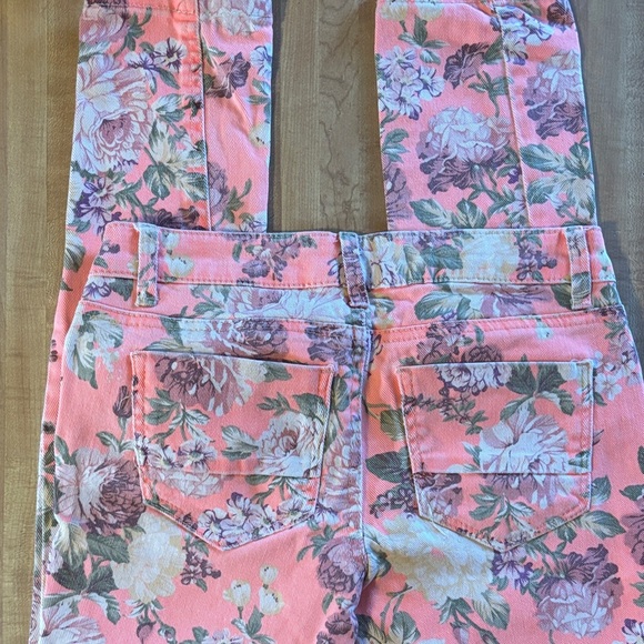 Vanilla Star Floral Peach Women's Skinny Jeans Size 1 - Picture 7 of 8